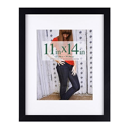 2-pack Wood Displays 8x10 w/ Mat GLASS FRONT 11x14" White Picture Frame 2-pack Wood Displays 8x10 w/ Mat GLASS FRONT 11x14" White Picture Frame